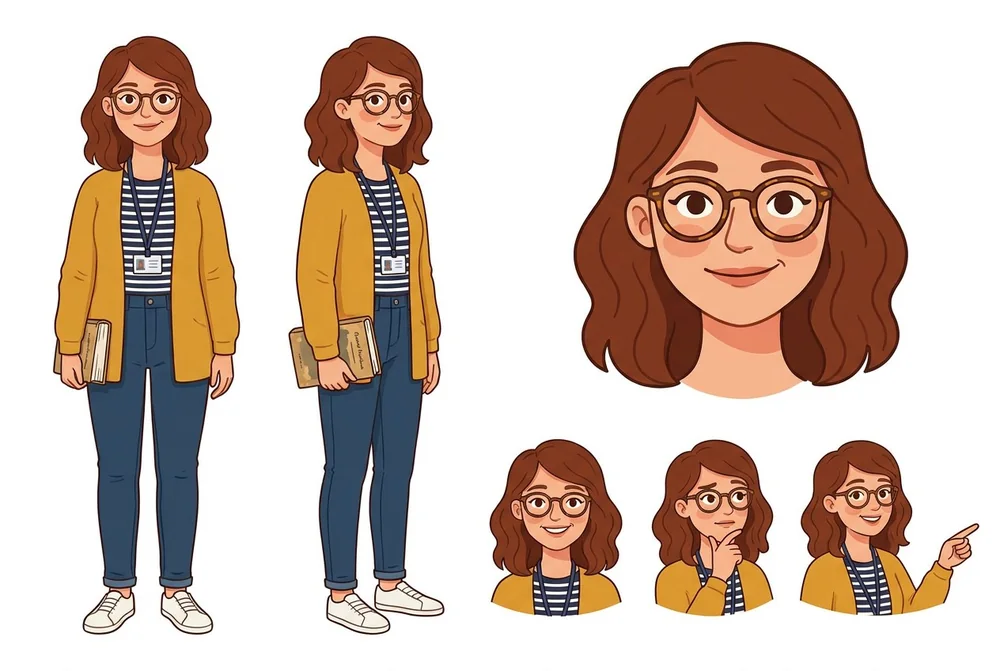 her cartoon self, from one photo